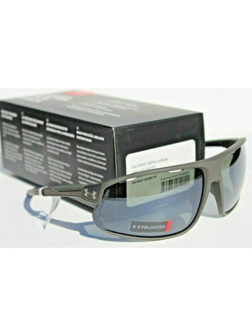 UNDER ARMOUR Strive POLARIZED Sunglasses Satin Carbon/Gray NEW $170 Sport
